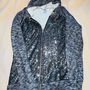 Vanity Glittery Black and Gray Kids Jacket